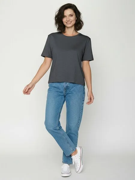 GreenBomb GREENBOMB Basic Nova - Kastiges T-Shirt aus Bio-Baumwolle / GOTS / Fair & Vegan, Grau (gravel), – Produktbild 3 von 4