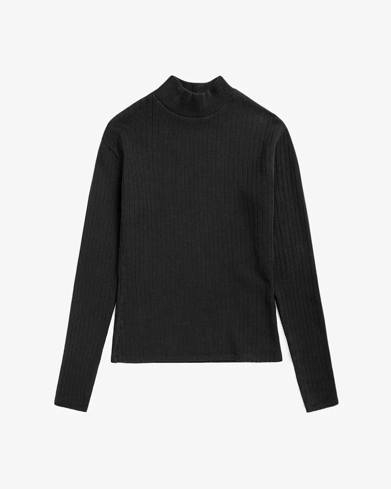 Rotholz Rotholz Damen vegan Longsleeve Heavy Ribbed Schwarz, Schwarz, – Produktbild 1 von 2