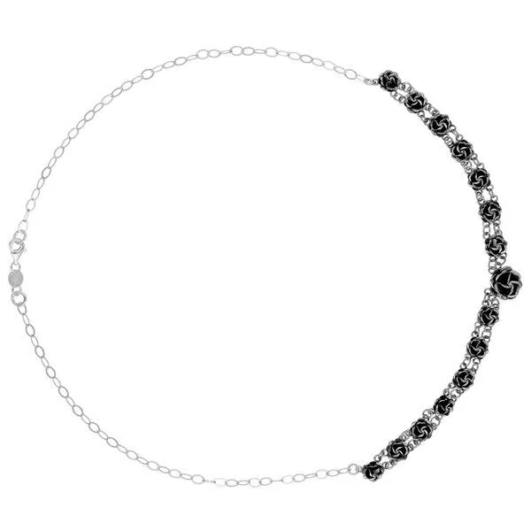 pakilia pakilia Silber Kette Mini Rosen dunkel fair-trade und handmade – Produktbild 3 von 4