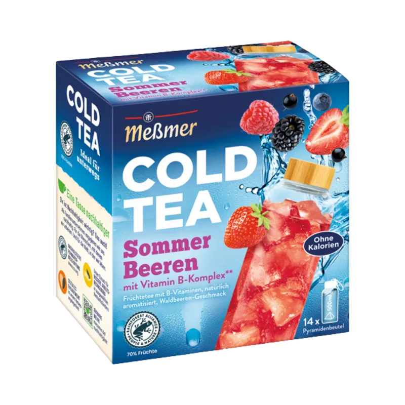 Meßmer Meßmer Cold Tea Sommerbeeren, Teebeutel zum kalt aufgiessen, 1 Beutel für ca. 500 ml Wasser, 38g – Produktbild 1 von 1