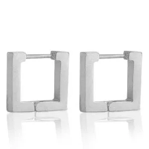 ELEKTROPULLI Eckige Ohrringe ca. 12 x 12mm von Elektropulli, Silber, – Produktbild 1 von 1