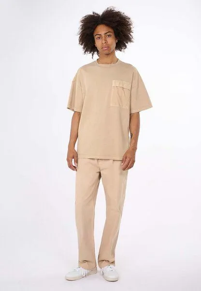 KnowledgeCotton Apparel KnowledgeCotton Apparel NUANCE BY NATURE loose T-Shirt, Safari (beige), – Produktbild 4 von 4