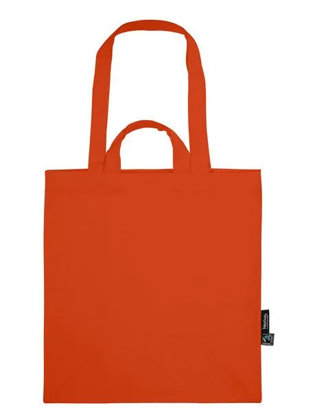 Neutral Neutral Baumwolltasche Einkaufstasche Shopper Kurze und Lange Henkel, Orange, – Produktbild 2 von 2