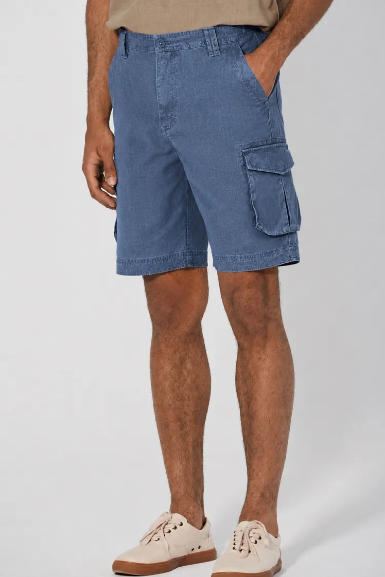 HempAge Hempage Herren vegan Cargo Shorts Blueberry, Blau, – Produktbild 2 von 2