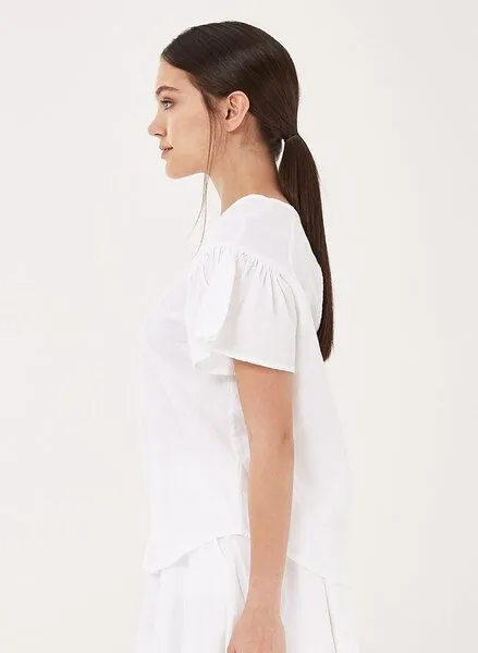 ORGANICATION ORGANICATION Bluse aus Leinen mit Bio-Baumwolle, Off white, – Produktbild 3 von 4