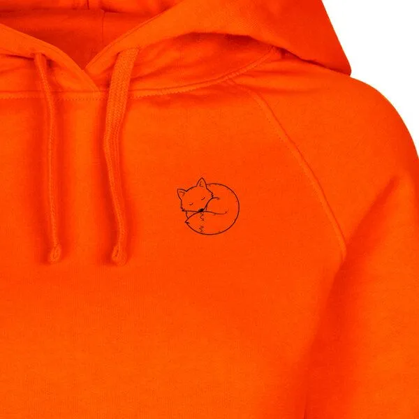 HANDGEDRUCKT HANDGEDRUCKT "Schlummerfuchs" Frauen Hoody Neutral, Orange, – Produktbild 1 von 4