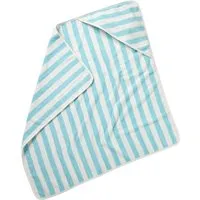 HANS NATUR Kapuzenhandtuch Bio-Baumwolle türkis-weiß Maße 95 x 95 cm, Türkis, – Produktbild 1 von 1