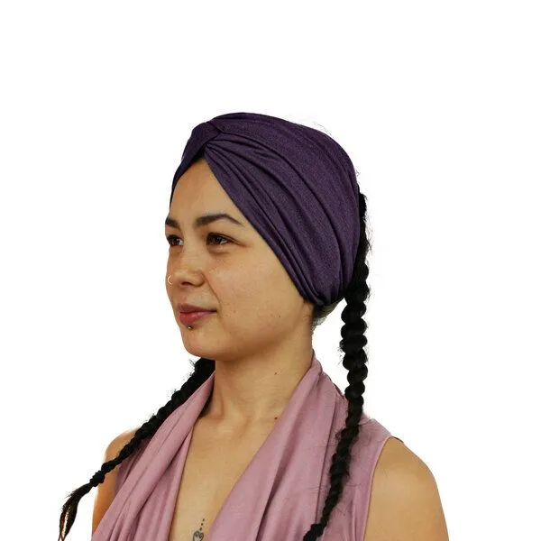 körber mode körber mode breites Haarband aus Leinen Jersey Twist aubergine gerafftes Stirnband Frühjahr Sommer – Produktbild 1 von 1