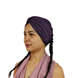 körber mode körber mode breites Haarband aus Leinen Jersey Twist aubergine gerafftes Stirnband Frühjahr Sommer – Produktbild 1 von 1