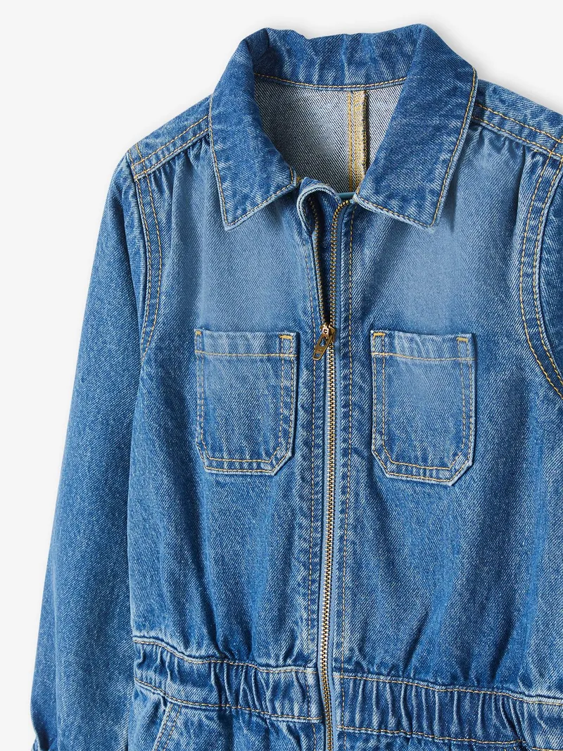 Vertbaudet Mädchen Denim-Jumpsuit, Blue stone, – Produktbild 4 von 4