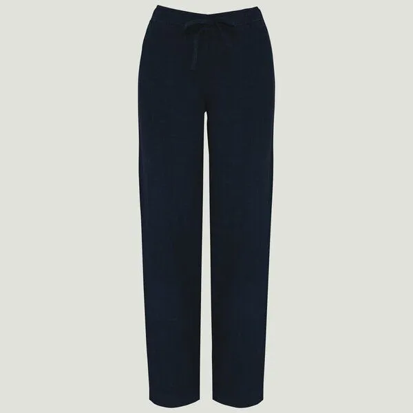 YTWOO YTWOO Relaxed Damen Leinenhose, Navy, – Produktbild 1 von 2