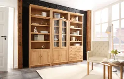 OTTO home Bücherregal Soeren Eiche Regal B/T/H: 80/29/220 cm mit 2 Türen, mit Eiche-Elementen, FSC®-zertifiziert, insgesamt 7 Fächer – Produktbild 1 von 1