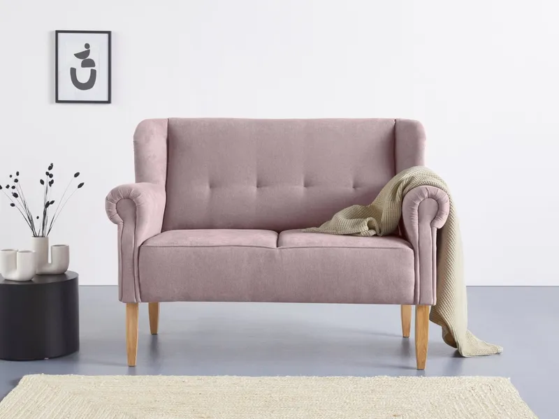 Home affaire Küchensofa Moro Couch mit Federkern, bequem, Breite 142cm, in verschiedenen Stoffen und Farben, Lila, – Produktbild 2 von 5