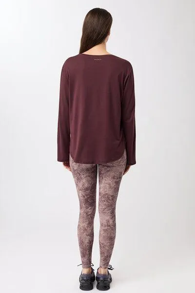 mandala mandala Halfmoon Longsleeve, Ruby (rot), – Produktbild 3 von 4