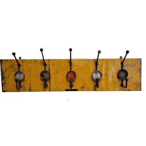 Moogoo Creative Africa Moogoo Creative Africa Garderobe -5 Haken- recycelte Ölfässer, Gelb, – Produktbild 2 von 4