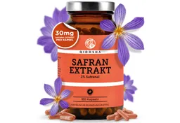 QIDOSHA Safran Kapseln 30 mg Hartkapsel, 1 er 180 St., 35,5 g, Safran-Extrakt aus Crocus sativus mit Safranal & Crocin – Produktbild 1 von 1