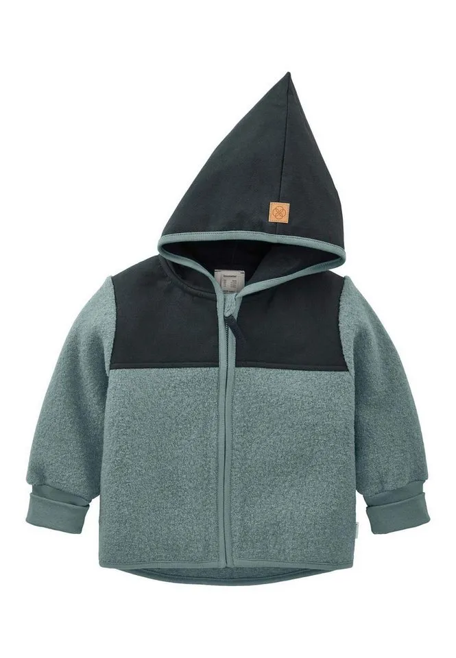 hessnatur hessnatur Walkjacke aus Bio-Merinowolle mit Softshell (1-St) aus Bio-Merinowolle mit Softshell, Blau, – Produktbild 2 von 3