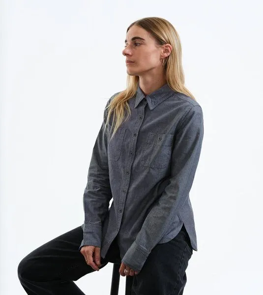 Gary Mash GARY MASH Damenbluse Chambray aus Biobaumwolle, Grey denim (grau), – Produktbild 3 von 4