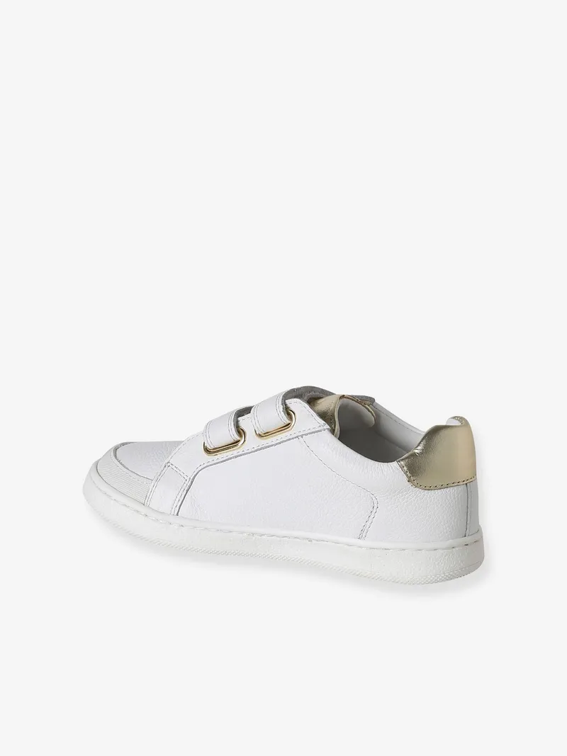 Vertbaudet Vertbaudet Kinder Ledersneakers mit Stern und Anziehtrick, Weiß, – Produktbild 3 von 4