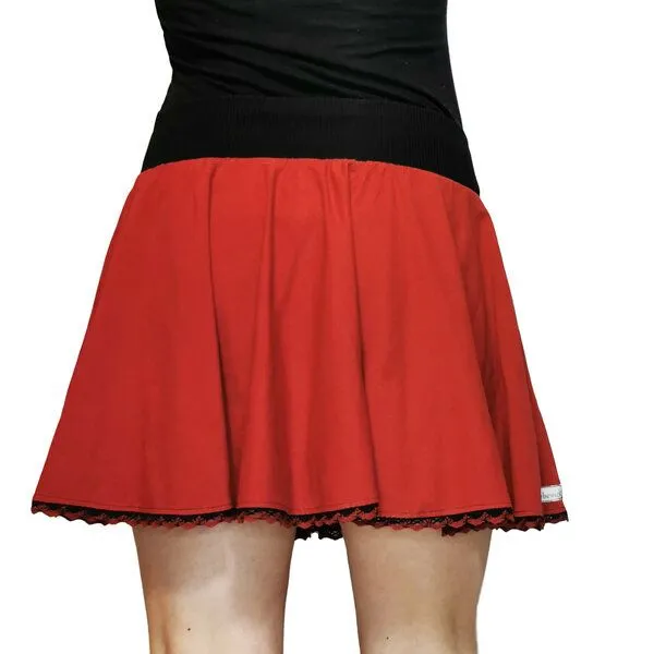 liebewicht liebewicht weiter Rock aus Bio Jersey für Damen, Rot/schwarz, – Produktbild 4 von 5