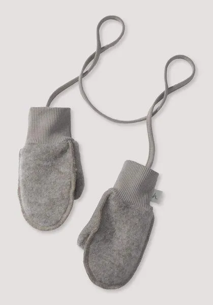 hessnatur hessnatur Wollfleece Fäustlinge aus reiner Bio-Merinowolle, Greige, – Produktbild 2 von 2