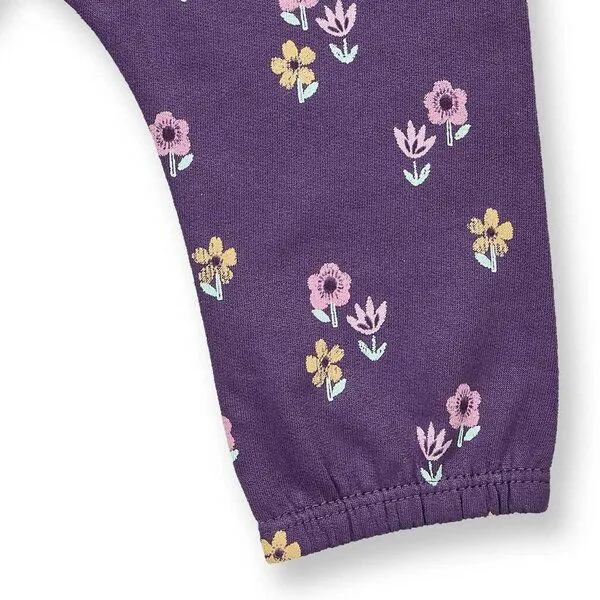 Sense Organics Sense Organics Babyhose mit Blumen-Druck auf Pflaume, Modell VANNA, Lila, – Produktbild 3 von 3
