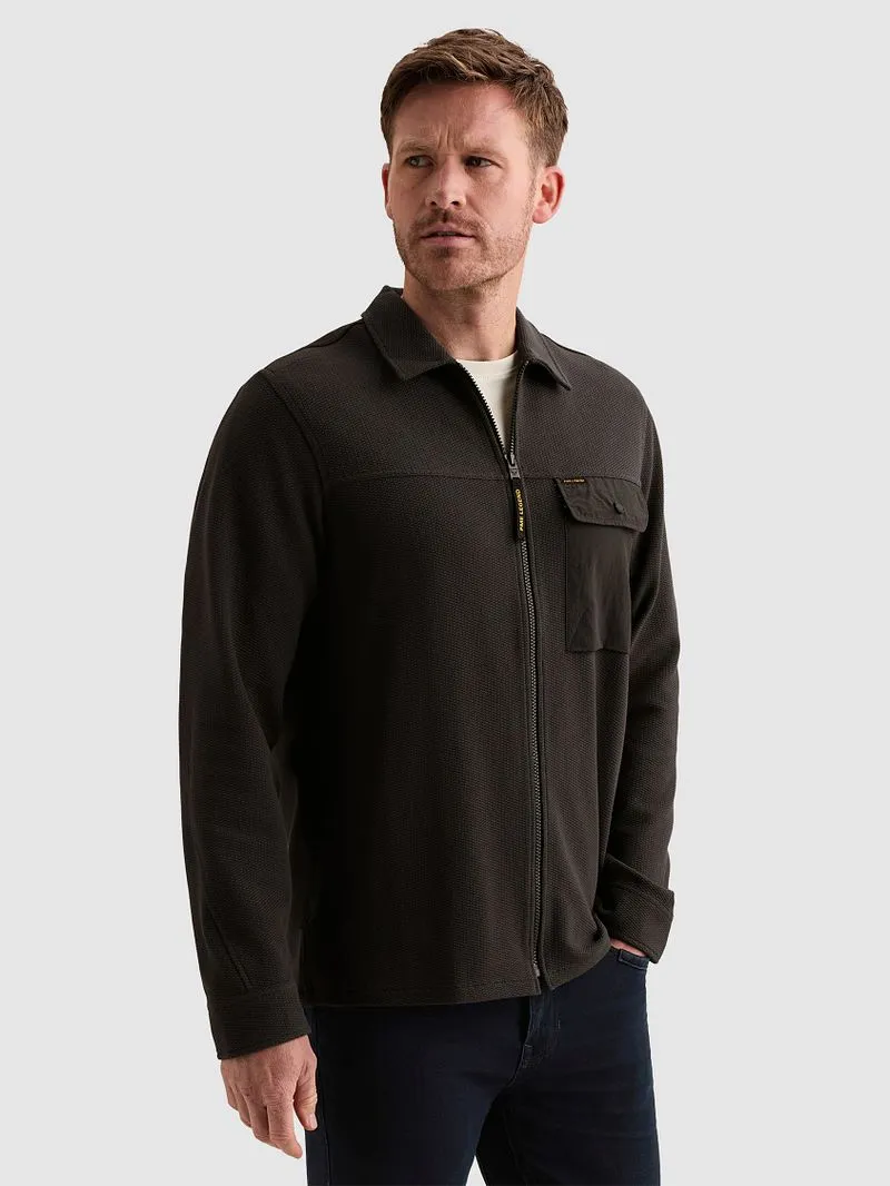 PME Legend PME Legend Overshirt Jersey Waffle Obsidian, Anthrazit, – Produktbild 3 von 5