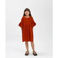 MATONA Matona Rüschenkleid aus Musselin für Kinder / Volant Dress, Brick, – Produktbild 1 von 1