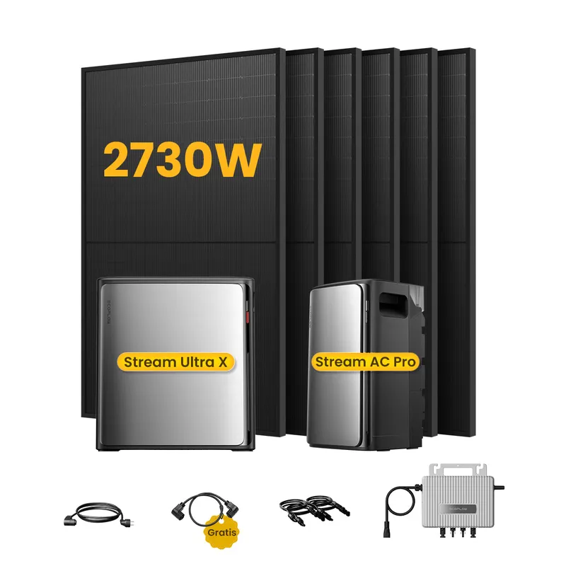 EcoFlow EcoFlow Stream Ultra X, Solaranlage mit Speicher, mit 6 x 455W Bifazialen Solarmodulen, by Powerness - Stream Ultra X + Stream AC Pro | 5760Wh / ohne Zubehör / Selbstabholung – Produktbild 1 von 1