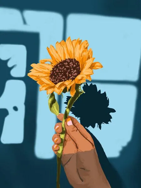 Photocircle Photocircle Poster / Leinwandbild - What You Think, You Become. Sunflower Still Life – Produktbild 1 von 4