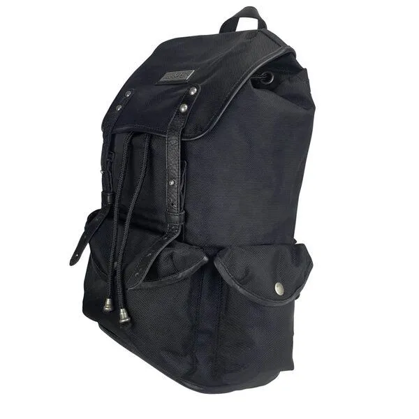 manbefair manbefair Rucksack Vienna aus recyceltem Nylon Gewebe und Rinds-Leder, Schwarz, – Produktbild 4 von 4