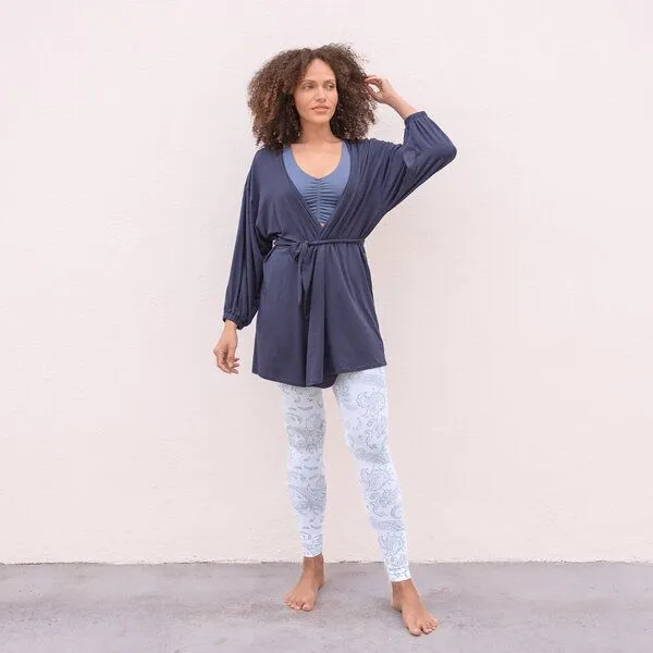 Jaya Jaya BLOOM - Damen - Cardigan aus softem TENCEL Lyocell/Biobaumwoll-Mix, Nightblue/blau, – Produktbild 3 von 4