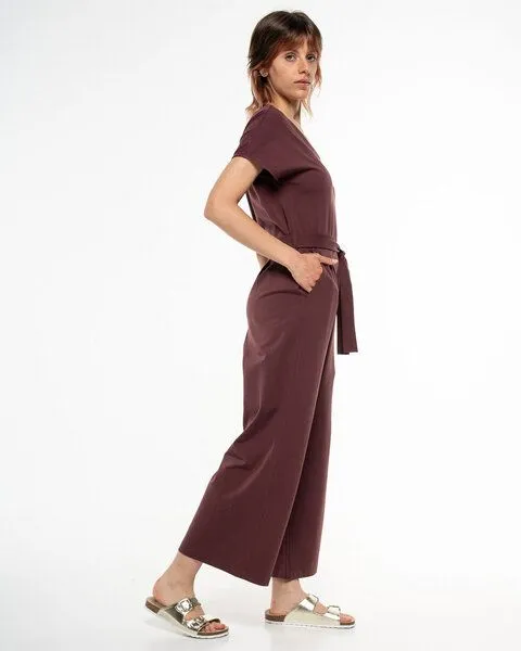 Alma & Lovis Alma & Lovis Stylischer Einteiler aus Organic Cotton | Jersey Jumpsuit, Andorra (rot-braun), – Produktbild 3 von 4