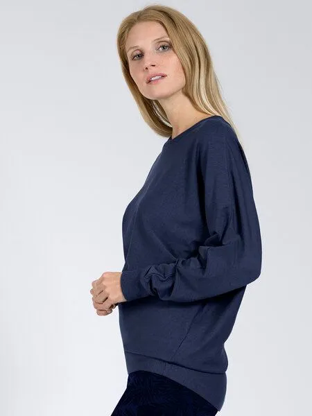 Magadi Magadi Yoga Sweater Anna aus Naturmaterial, Blau (navy), – Produktbild 4 von 4
