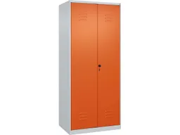 C+P C+P Wäsche-/Garderobenspind Classic PLUS, 2 Abteile, 1850x800x500mm, Lichtgrau/Reinorange – Produktbild 1 von 1