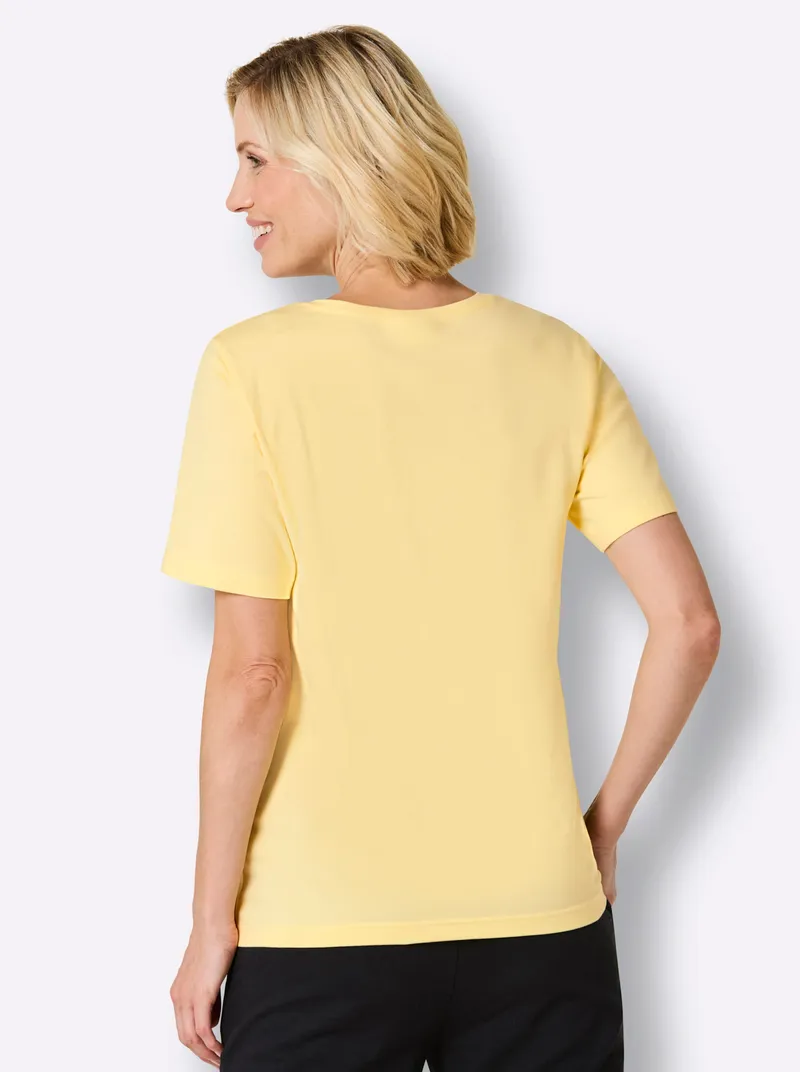 Catamaran Sports Freizeitshirt, Zitrone + weiß + anthrazit, – Produktbild 1 von 3