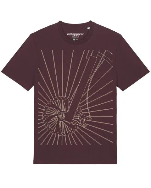 watapparel watapparel T-Shirt Unisex Fahrradspeichen, Red brown, – Produktbild 1 von 3