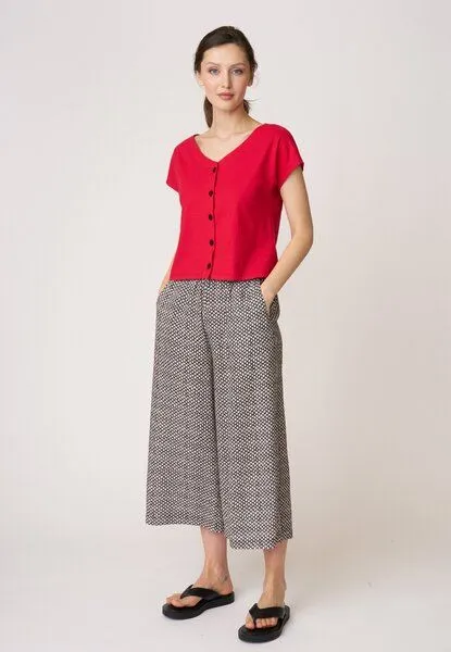 LANA Organic LANA Organic Shirt mit Knopfleiste, Modell Edda, Tomate, – Produktbild 2 von 4