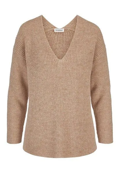 hessnatur hessnatur Strick Pullover Relaxed aus reinem Alpaka, Mandelbraun, – Produktbild 3 von 4