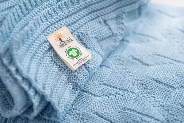 Sonnenstrick Sonnenstrick Babydecke mit Rauten-Muster, Blau, – Produktbild 5 von 5