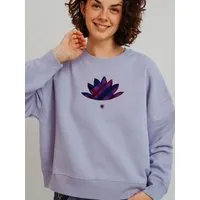 Kultgut Kultgut Artdesign - Biofair- Pulloversweater im Boxistyle / Namaste, Lila, – Produktbild 1 von 1