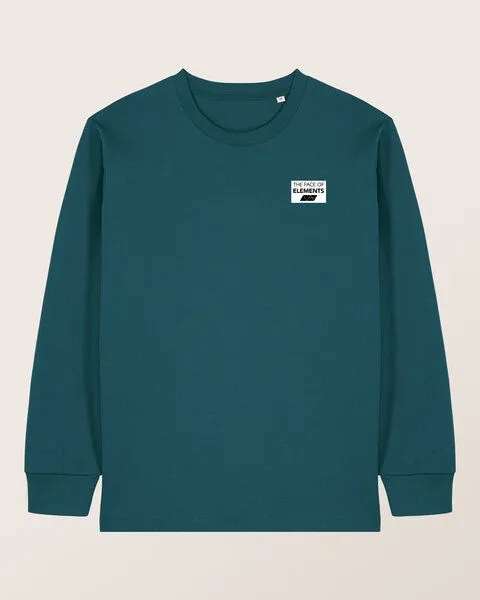 THE FACE OF ELEMENTS The Face of Elements Pulse - Longsleeve aus 100% Bio-Baumwolle, Algae (grün), – Produktbild 1 von 3