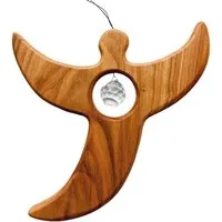 Sternengasse Engel aus heimischem Laubholz, Holzdeko mit Kristall Maße 14 x 16 x 1,2 cm – Produktbild 1 von 1