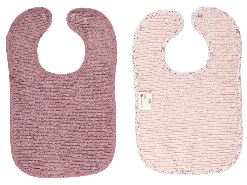 Wörner Südfrottier Wörner Südfrottier Druckknopflätzchen Bio-Baumwolle 2er-Set 26 x 40 cm, Rosa, pink, – Produktbild 2 von 2