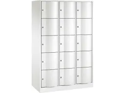 C+P C+P Schließfachschrank 3 Türme, H1950xB1148xT540mm, 5er Verkehrsweiß – Produktbild 1 von 1