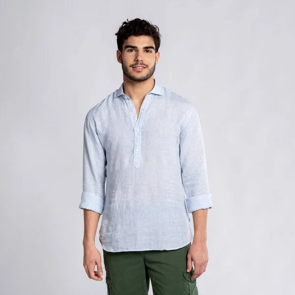 Panareha Panareha MAMANUCA Leinen Popover Hemd, Hellblau, – Produktbild 1 von 4