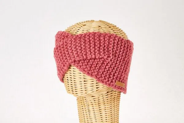 short'n'pietz short'n'pietz Schurwollstirnband crisscross links gestrickt, Altrosa, – Produktbild 1 von 1