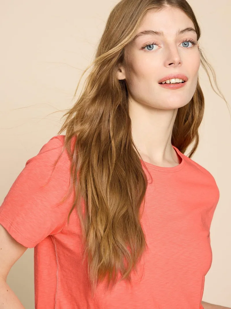 White Stuff Abbie T-Shirt - 38, Leuchtend orange, – Produktbild 3 von 4