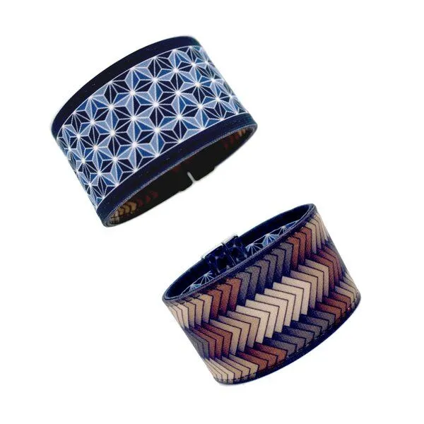 Seegarn Seegarn Wende-Armband 4cm, Profil (braun) / grafisch (navy), – Produktbild 1 von 2