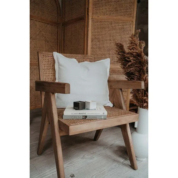 Hutch&Putch Hutch&Putch Musselin Sofakissenbezug - Kissenbezug - Zierkissen - aus 100% Bio-Baumwolle - Handmade in Germany, Off-white, – Produktbild 2 von 3